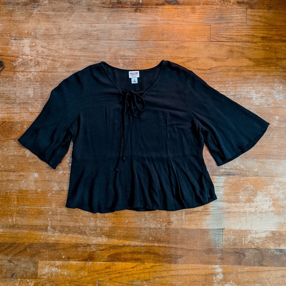 Mossimo ⋆ Black Cropped Peasant Blouse ⋆⚝